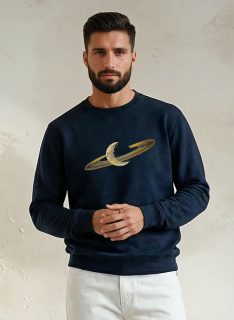 Vyšívaná pánska mikina, vyšívaný motív SATURN